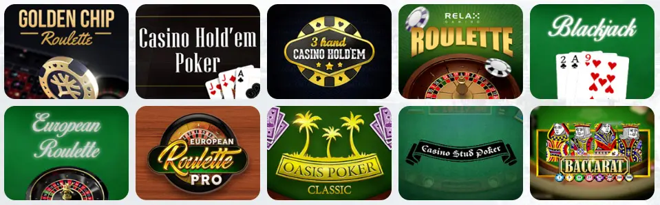 Giochi da tavolo al RAISEBET CASINO